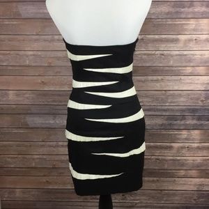 Cache Dresses - Cache Strapless Black and White Mini 2/4 Cache Dresses - Cache Strapless Black and White Mini 2/4